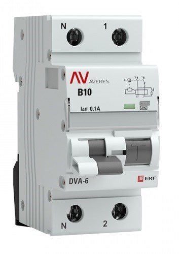 Автомат дифференциальный EKF rcbo6-1pn-10B-100-a-av 1126216
