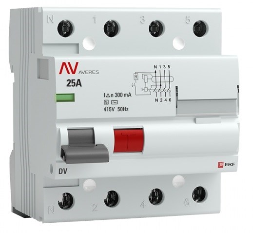 УЗО  EKF rccb-4-25-300-s-av 1126456