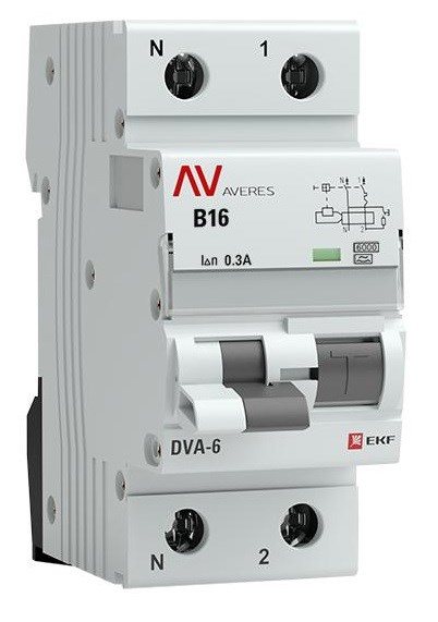 Автомат дифференциальный EKF rcbo6-1pn-16B-300-a-av 1126242