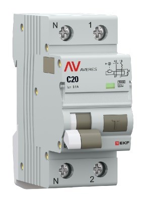 Автомат дифференциальный EKF rcbo10-1pn-20C-100-a-av 1126585
