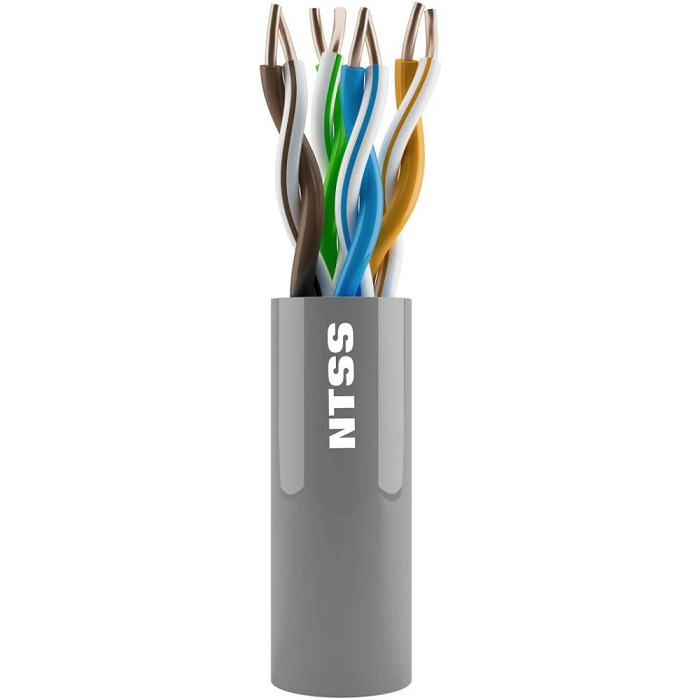 Кабель витая пара U/UTP 5e кат. 4 пары NTSS NTSS-IN-UTP4-5е-PVC-GY 1088572