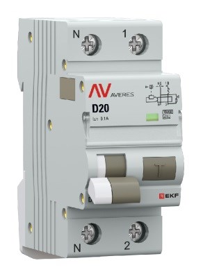 Автомат дифференциальный EKF rcbo10-1pn-20D-100-a-av 1126593