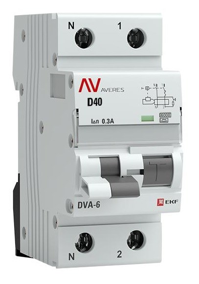 Автомат дифференциальный EKF rcbo6-1pn-40D-300-a-av 1126263