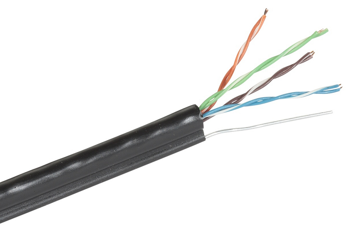 Кабель витая пара U/UTP 5e кат. 4 пары Exegate UTP4-C5e-CU-S24-SW-OUT-PE-BK-305 803552