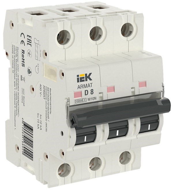 Автоматический выключатель  IEK AR-M10N-3-D008 902796