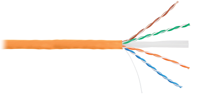 Кабель витая пара U/UTP 6 кат. 4 пары Netlan EC-UU004-6-LSZH-OR 799375