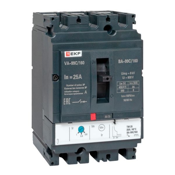 Автоматический выключатель в литом корпусе  EKF mccb99C-160-25 1145263