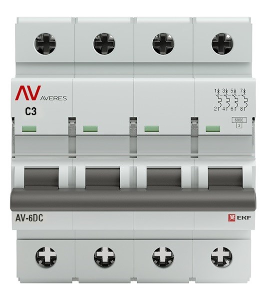 Автоматический выключатель  EKF mcb6-DC-4-03C-av 1126147