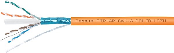 Кабель витая пара F/UTP 6 кат. 4 пары Cabeus FTP-4P-Cat.6-SOLID-LSZH 728763