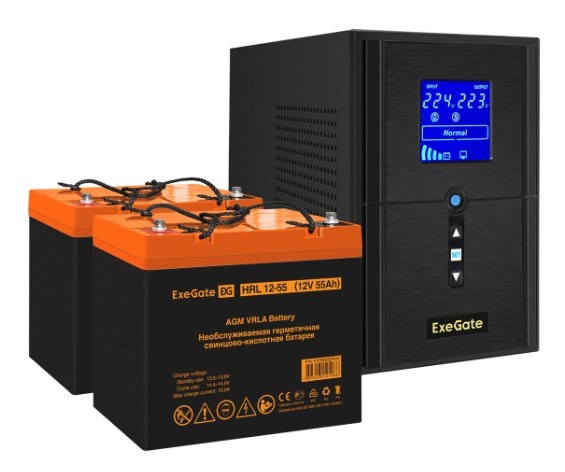 Комплект  Exegate SineTower SZ-1500.LCD.AVR.2SH.1C13.USB 1118235