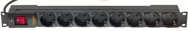 Блок розеток 19", 8 розеток TLK TLK-RSC08-MTF-01-BK 596184