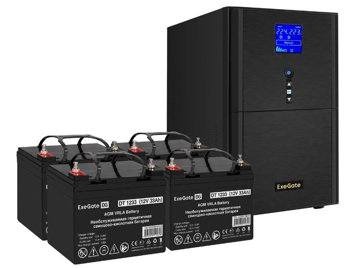 Комплект  Exegate SineTower SZ-3000.LCD.AVR.3SH.1C13.RJ.USB 1118269