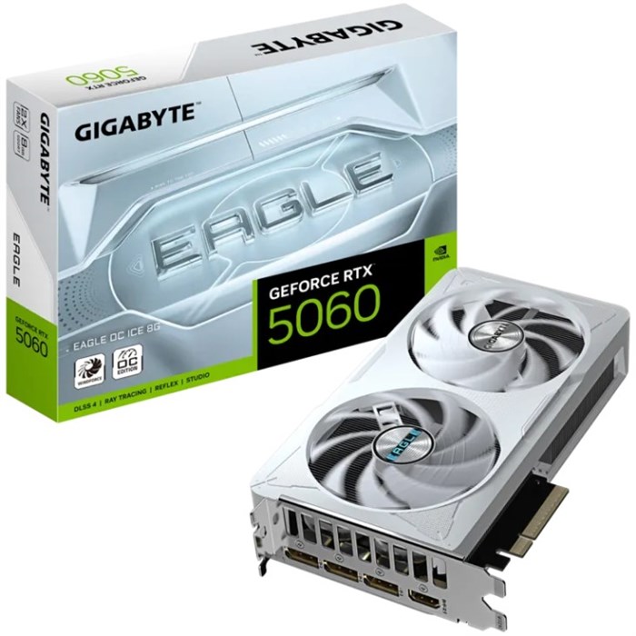Видеокарта GIGABYTE GeForce RTX 5060 EAGLE OC ICE (GV-N5060EAGLEOC ICE-8GD) 1206888