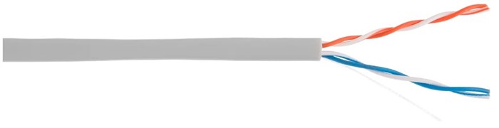 Кабель витая пара U/UTP 5e кат. 2 пары Netlan CCA-UU002-5-PVC-GY 1230619