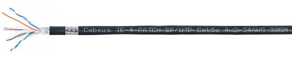 Кабель витая пара SF/UTP 5e кат. 4 пары Cabeus IE-4-PATCH 698207