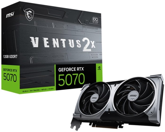Видеокарта MSI GeForce RTX 5070 VENTUS 2X OC (RTX 5070 12G VENTUS 2X OC) 1191619