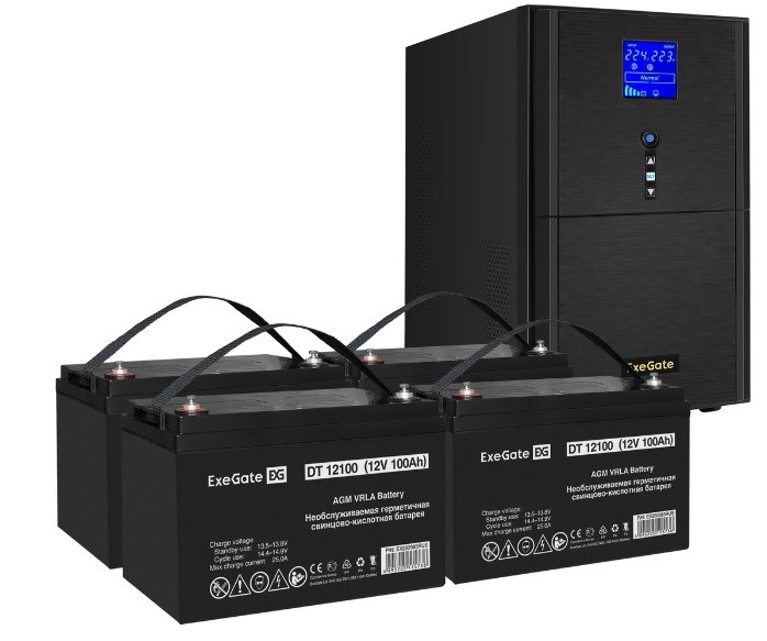 Комплект  Exegate SineTower SZ-3000.LCD.AVR.3SH.1C13.RJ.USB 1118262