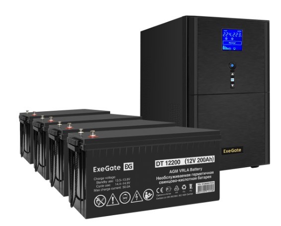 Комплект  Exegate SineTower SZ-3000.LCD.AVR.3SH.1C13.RJ.USB 1118266