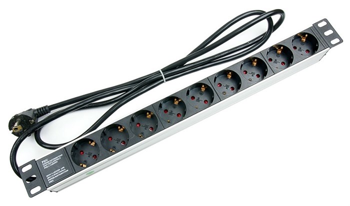 Блок розеток 19", 9 розеток Cabeus PDU-9P-2EU 513167