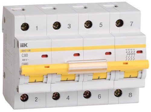 Автоматический выключатель  IEK MVA40-4-080-C 459966