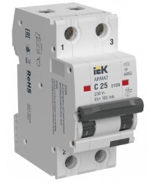 Автомат дифференциальный IEK AR-B10N-2-C025C100 1147884