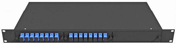 Кросс оптический стоечный  TopLAN КРС-Top-1U-16SC/U-OS2-BK 649001