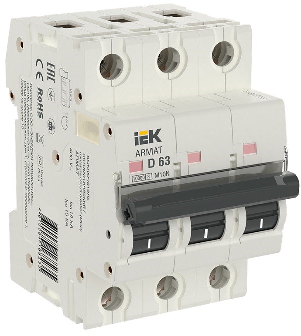 Автоматический выключатель  IEK AR-M10N-3-D063 902803