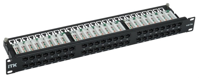 Патч-панель 19, 48xRJ45, UTP, Кат. 5е ITK PP48-1UC5EU-D05H 971017