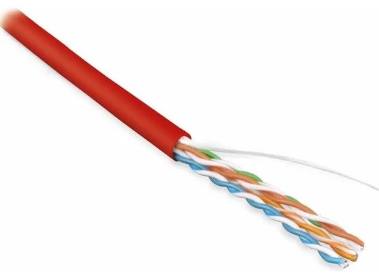 Кабель витая пара U/UTP 5 кат. 4 пары Lanmaster LAN-5EUTP-PT-LSZH-RD 1141500