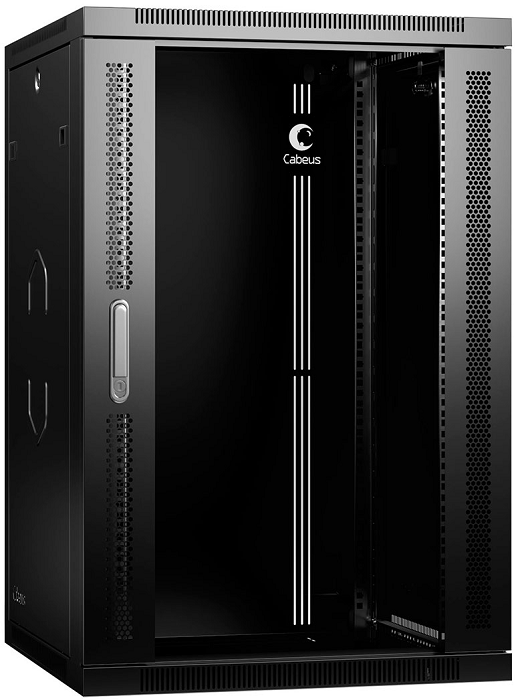 Шкаф настенный 19", 18U Cabeus SH-05F-18U60/60-R-BK 865447