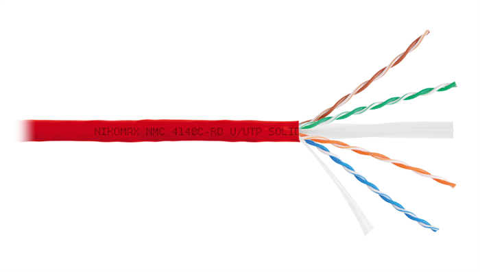 Кабель витая пара U/UTP 6 кат. 4 пары NikoMax NMC 4140C-RD 1093618