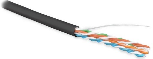 Кабель витая пара U/UTP 5e кат. 4 пары Hyperline UUTP4R-C5E-S24-OUT-LSZH-BK-500 1181639