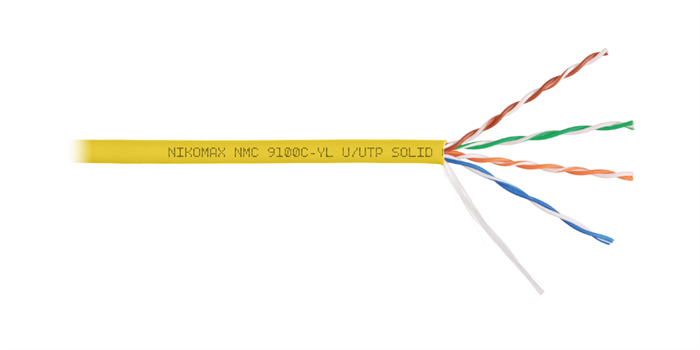 Кабель витая пара U/UTP 5e кат. 4 пары NikoMax NMC 9100C-YL 1093647
