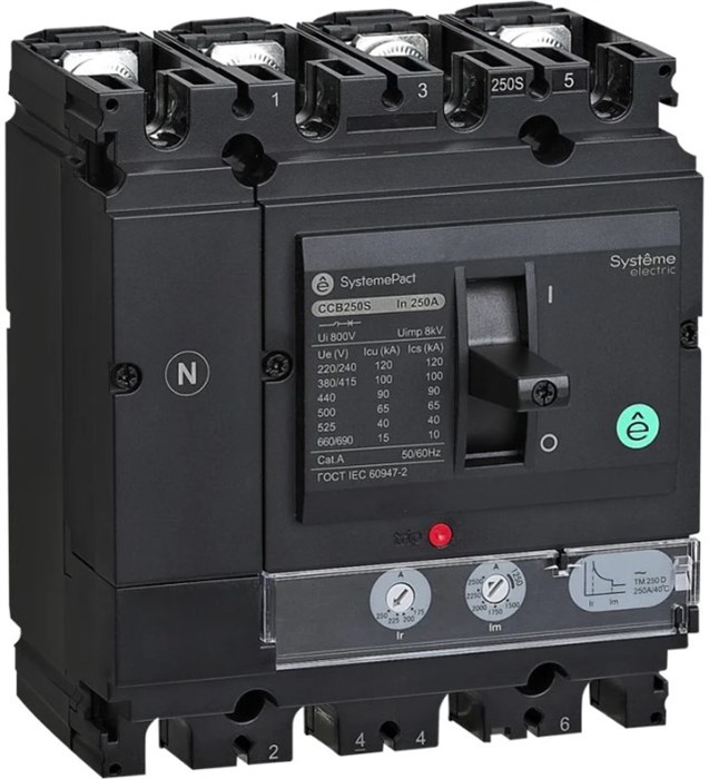 Автоматический выключатель в литом корпусе  Systeme Electric SPC160S125L4DF 1149629