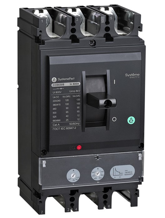 Автоматический выключатель в литом корпусе  Systeme Electric SPC630N500L3DF 1149649