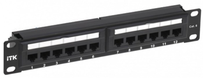 Патч-панель 10", 12xRJ45, UTP, Кат. 6 ITK PP12-1UC06U-D05-10 1164681
