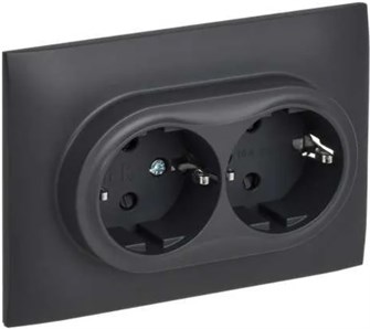 Розетка двухместная с заземлением в сборе IEK SK-R24-16-K48-F 1157181