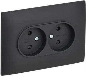 Розетка двухместная без заземления в сборе IEK SK-R23-10-K53-F 1157088