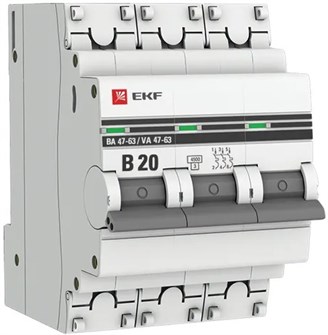 Автоматический выключатель  EKF mcb4763-3-20B-pro 1219661