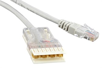 Кабель патч-корд UTP тип 110, 5е кат. 4 пары, 2м Hyperline PC-110-RJ45-4P-C5e-2M-LSZH-GY 531287