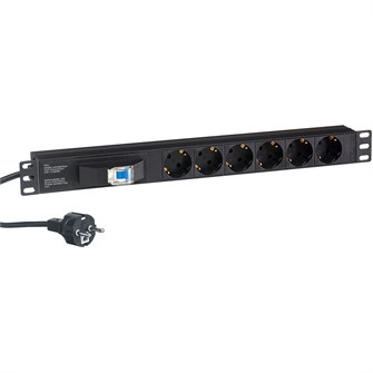 Блок розеток  Exegate ServerPro PDU-19H610 Al-6S-EU2.5CU-1P 1041313