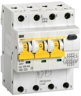 Автоматический выключатель дифф. тока (АВДТ)  IEK MAD22-6-025-C-100 1134556