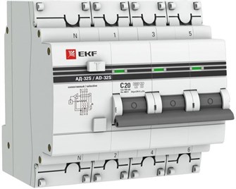 Автомат дифференциальный EKF DA32-20-100S-4P-pro 1126515