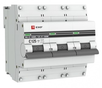 Автоматический выключатель  EKF mcb47100m-3-125C-pro 1126186