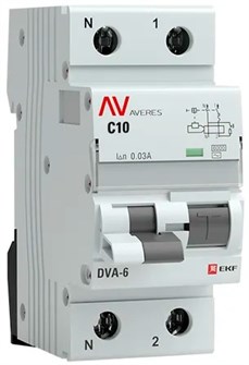 Автомат дифференциальный EKF rcbo6-1pn-10C-30-ac-av 1126277