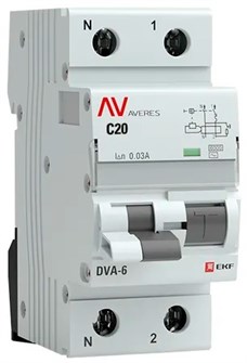 Автомат дифференциальный EKF rcbo6-1pn-20C-30-ac-av 1126279