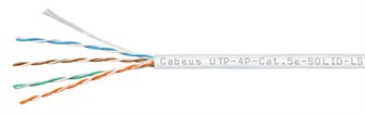 Кабель витая пара U/UTP 5e кат. 4 пары Cabeus UTP-4P-Cat.5e-SOLID-LSZH-WH-100 1037330