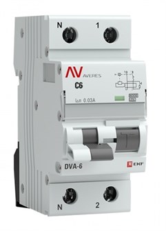 Автомат дифференциальный EKF rcbo6-1pn-6C-30-a-av 1126204