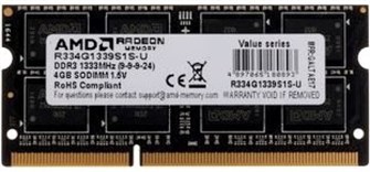 Модуль памяти SODIMM DDR3 4GB AMD R334G1339S1S-U 700298
