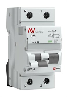 Автомат дифференциальный EKF rcbo6-1pn-25D-300-ac-av 1126370